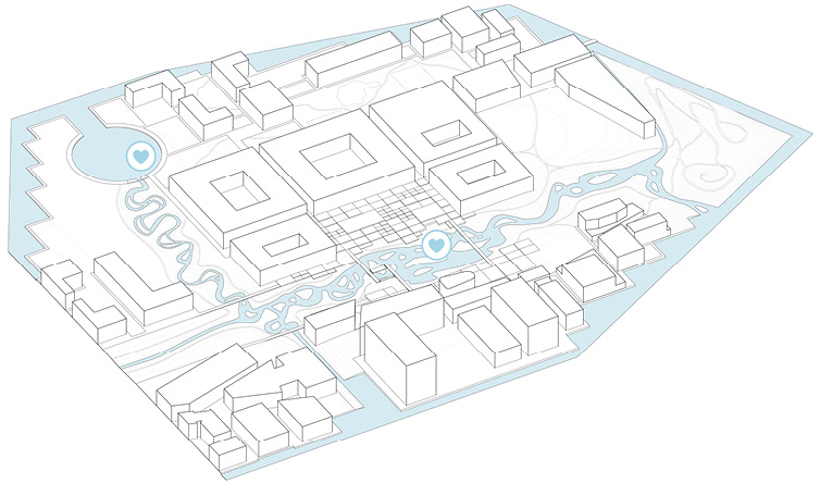 Innovation District: waterway diagram | Jacob Bley Griffiths